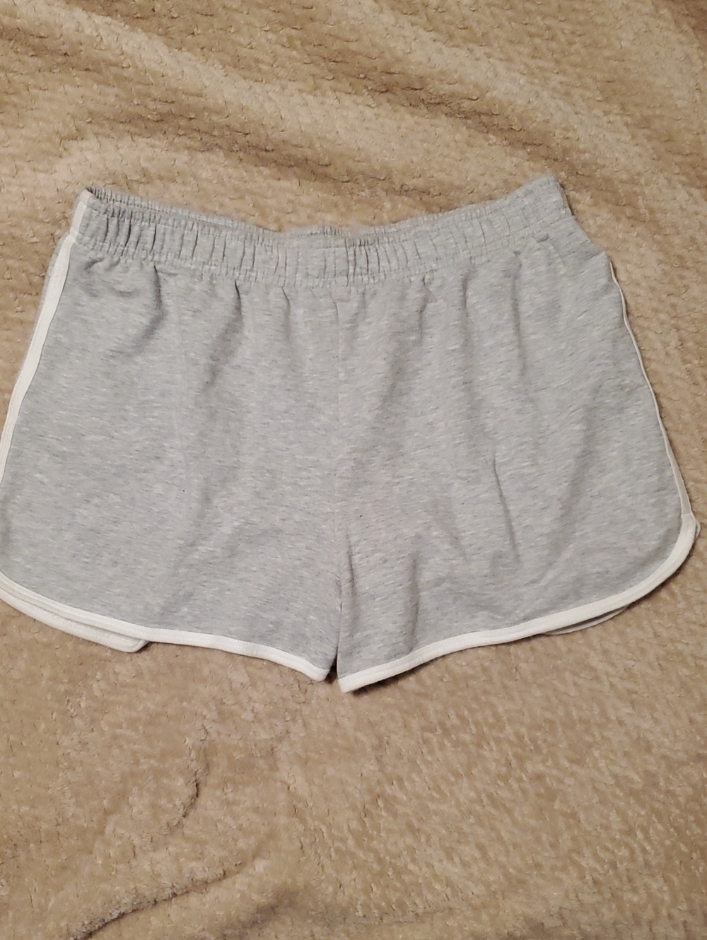 No Boundaries Light Gray Athletic Summer Shorts with White Trim